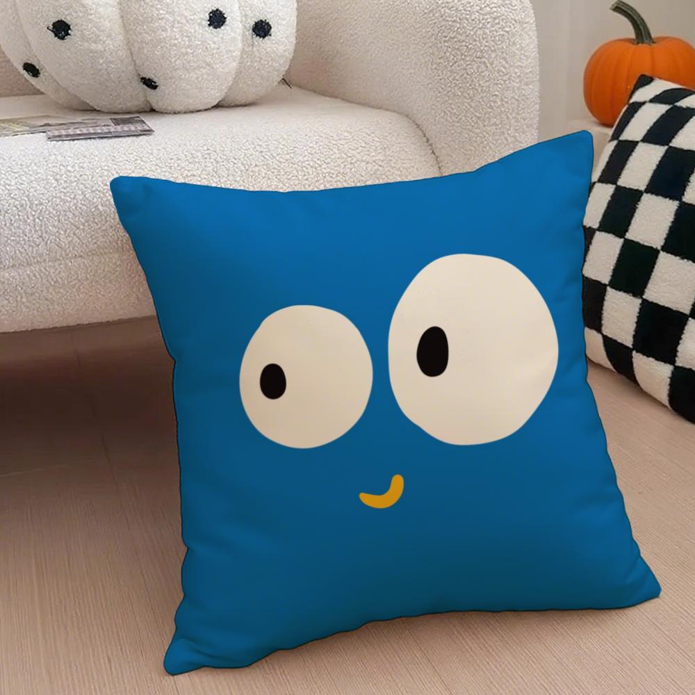 Cute Smile Cushion Cover Throw Pillow Cover Hidden Button Durable Polyester Chair Cushion
