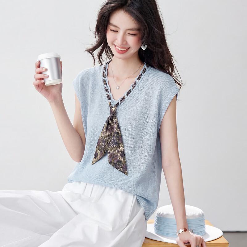 CARBAMMI Women s Slim-Fit V-Neck Sleeveless Knit Tank Top L