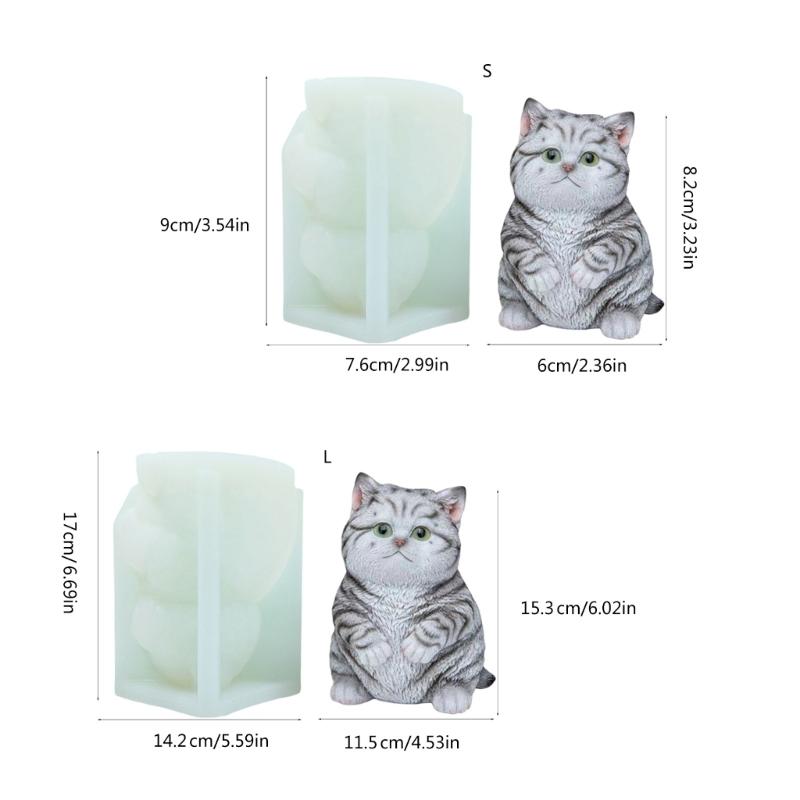 Cats Shape Silicone Candle Molds for Candle Soap Gypsum Decorations, Plaster Silicone Molds Animal Silicone Candle Molds