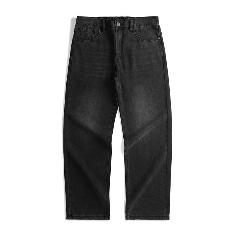 

Летние тонкие джинсы с эффектом кошачьего уса для мужчин, простые вываренные прямые брюки 4XL