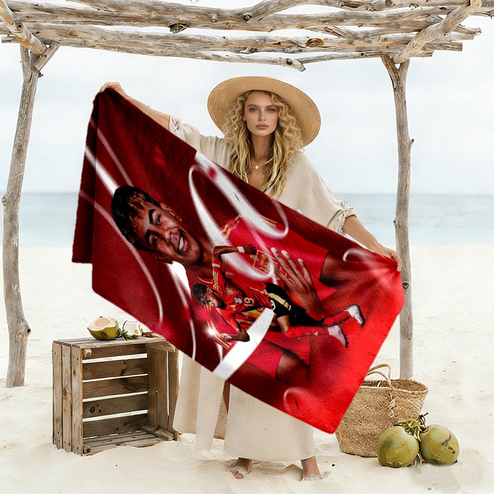 Yamal Spain Football Player Pose Beach Towel Soft Durable Quick-Dry Comfortable Lightweight