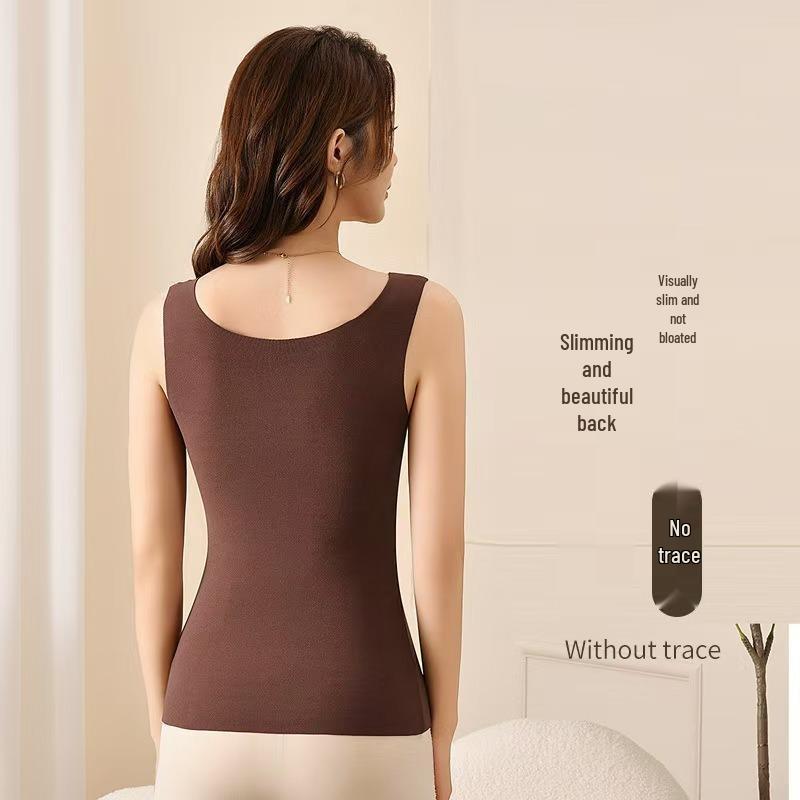 Women's Slim Fit Reversible German Velvet Vest with Chest Pad - Autumn/Winter Base Layer