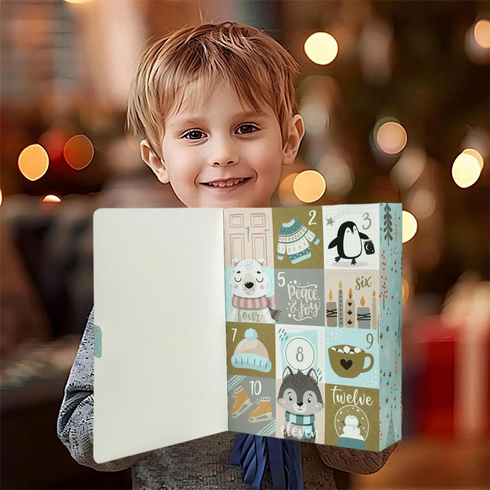 

3D Адвент-календарь, 12-дневный Адвент-календарь со случайными фиксированными фигурами, Адвент-календарь для отпуска (12pc) One Size синий