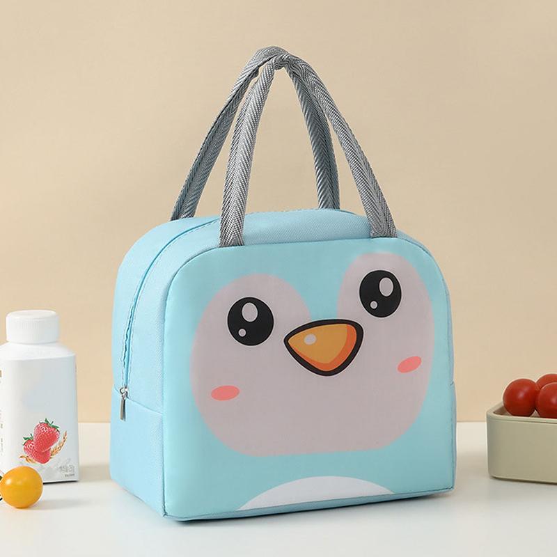 Cartoon Animals Printed Thermal Lunch Bags For Children Kids Storage Banto Lunchbox Food Bag Insulation Bags