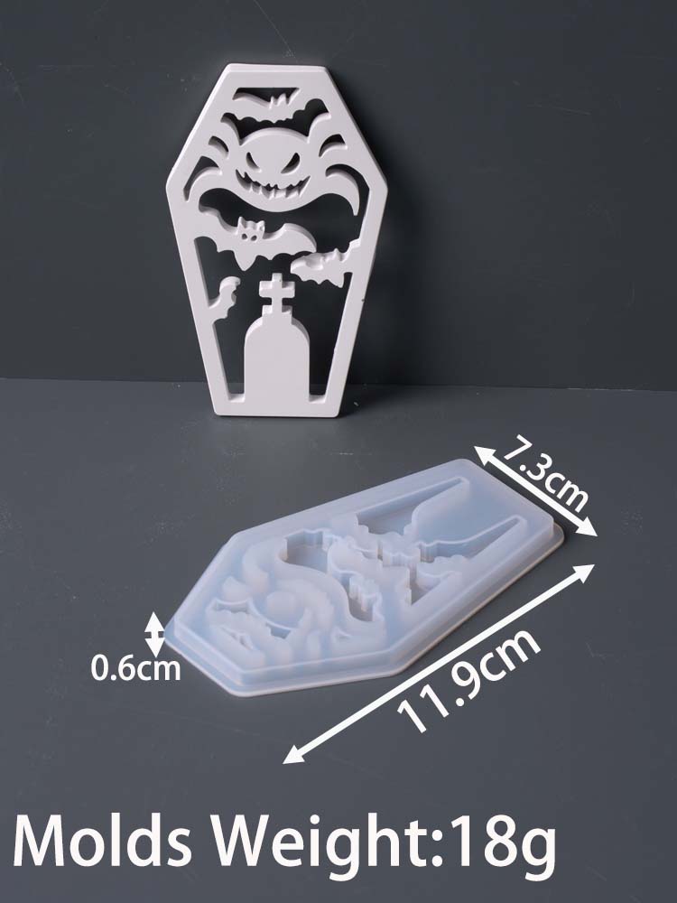 Gothic Halloween Ghost Night Light Silicone Mold Skull Bat Storage Box Gypsum Mould Candlestick Resin Carfts Molds Home Decor