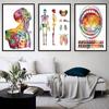 Abstrakte Organe, Knochen, Zähne, farbiges Wandkunst-Poster, Heimdekoration, Ölgemälde, Wandbild
