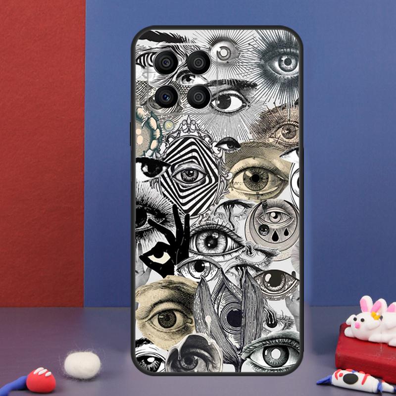 Scary Face Eyes Case For Samsung Galaxy M31 M21 M11 M13 M54 M34 M14 M56 M36 M16 M53 M32 M52 M35 M55 M15 M06
