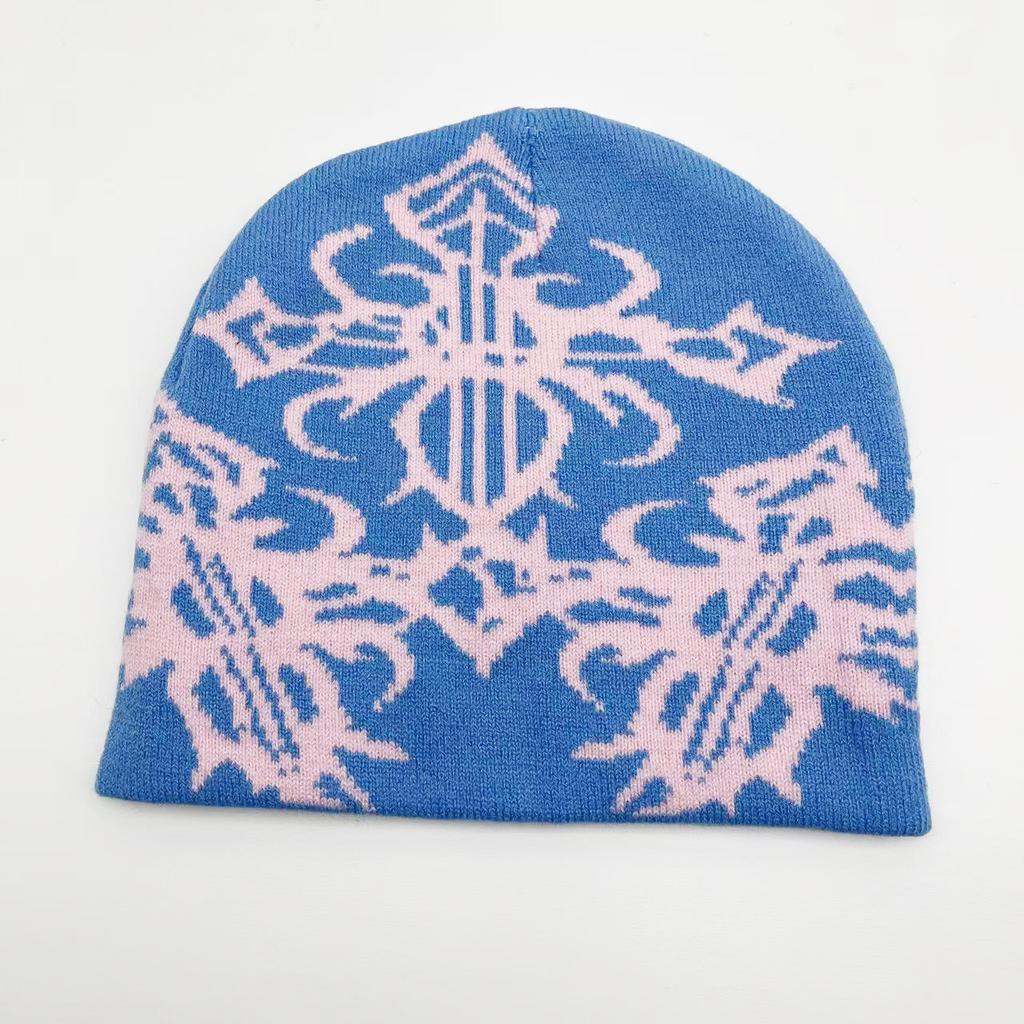 Halloween Series Jacquard Knitted Hat European and American Fashion Skull Portrait Beanie Pullover