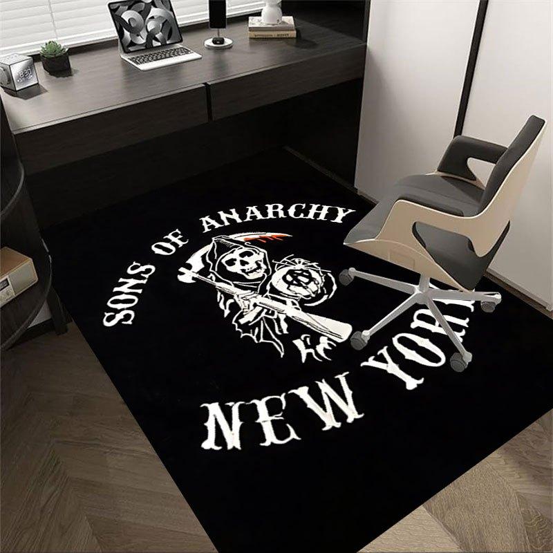 

1pc Sons of Anarchy themed Office Carpet Chair Mats - durable polyester rug for home theater, office, dorm room decor - tA67 60cm by 90cm
