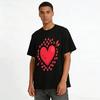 Cupid Arrow Heart Print Casual Top Pure cotton T-shirt
