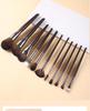 18-Piece Professional Animal Hair Makeup Brush Set - Soft Hair Brushes for Eye Shadow, Powder, and Blush.