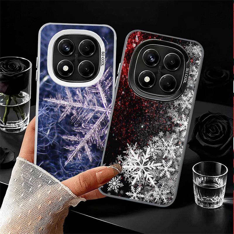 Snow Snowflake Winter Cold Shockproof Phone Case for Xiaomi Redmi Note 15 14 13 12 Pro Plus 11 11S 11T 5G Cover Anti Fall Fundas