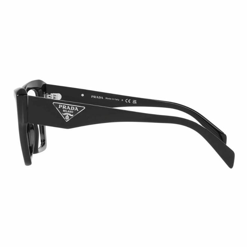 Prada Optical Glasses [Available Prescriptions] Logo Engraved Temples, Irregular-shaped Frames Black 54 Basic Packaging-glasses Case + Packaging Box