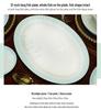 Tangshan Bone China Tableware Set: Underglaze Rice Bowls, Plates, Noodle & Soup Bowls, Chopsticks Combination.
