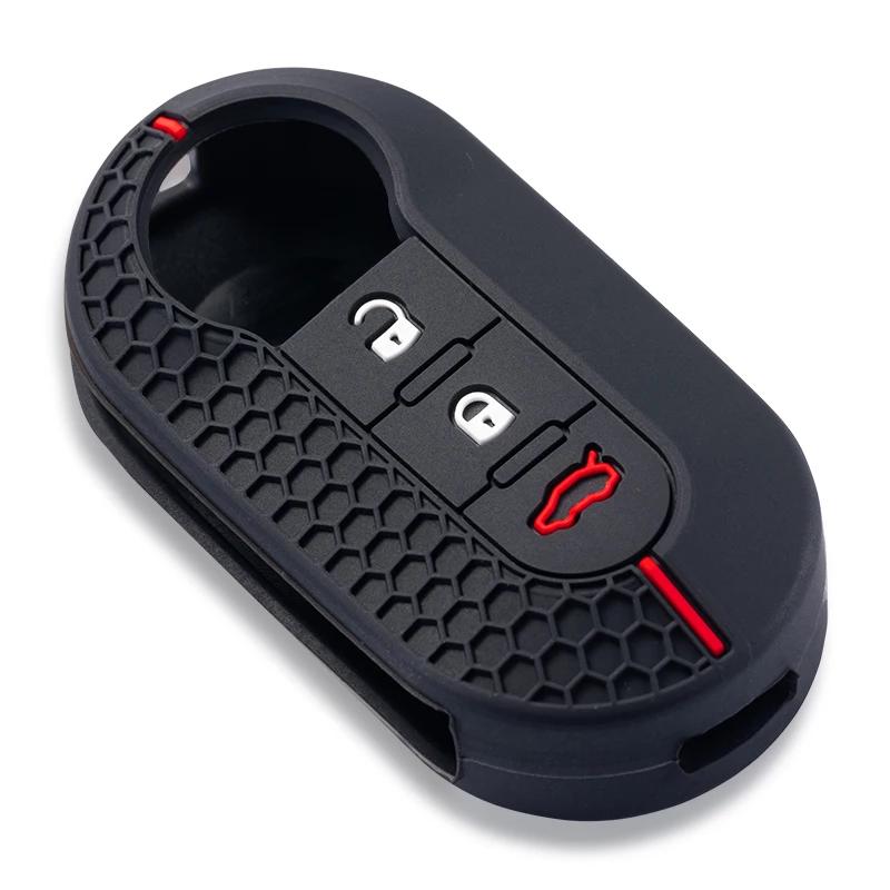 Silicone Key Case Remote Fob Car Key Cover For Peugeot Boxer For Citroen Jumper For Fiat 500 Panda Ducato 500L Punto Lancia Musa