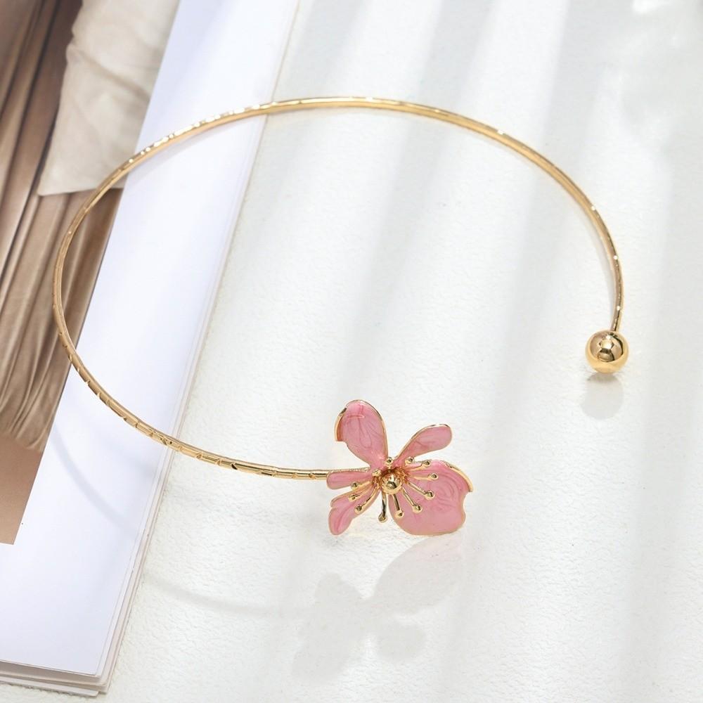 Adjustable Open Chokers Colorful Collar Necklace Elegant Flower Necklaces Vacation