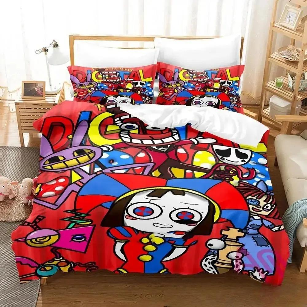 3D Print Cartoon Amazing Digital Circus Bedding Set Boys Girls Twin Queen King Size Duvet Cover Pillowcase Bed Boys Adult