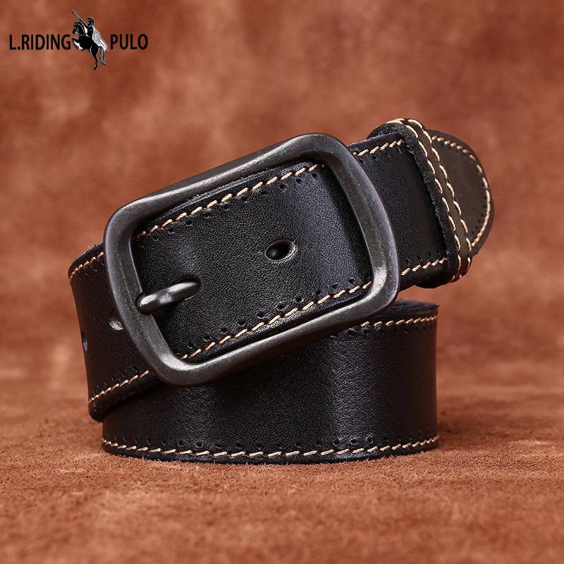 Belt Men's Handmade Washed-out Vintage Distressed Youth Leather Pin Buckle First Layer Pure Cattlehide Leisure Jeans Belt