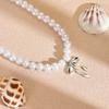 Bow Pearl Neck Chain Premium Necklace Light Luxury Niche Pendant Clavicle Chain Women's Jewelry