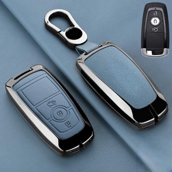 Zinc Alloy Leather Car Key Case Cover For Lincoln MKC Navigator Continental MKZ