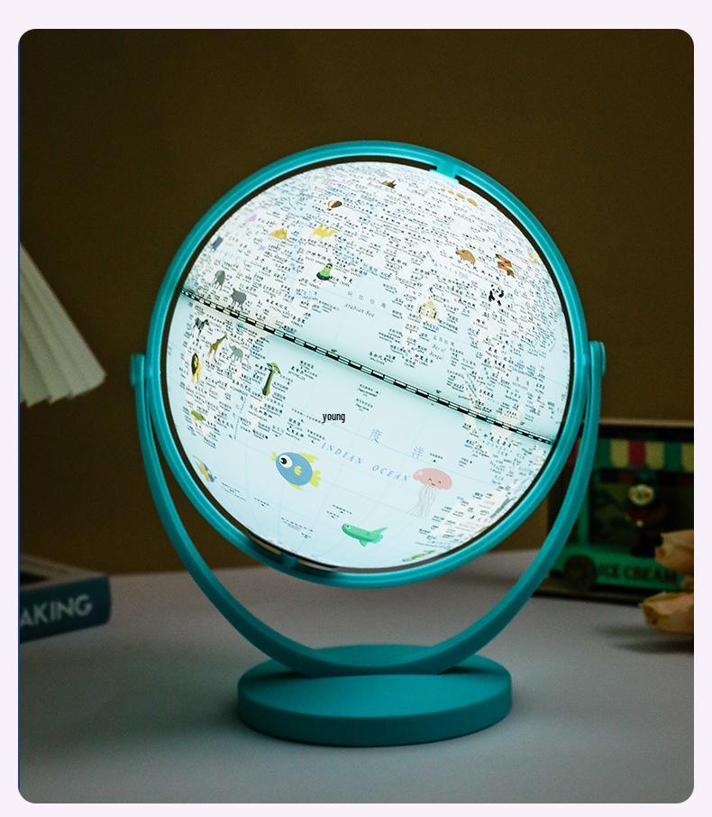 Princess Pink Gemini Globe AR Desk Lamp - Creative Birthday & New Year Gift for Kids.