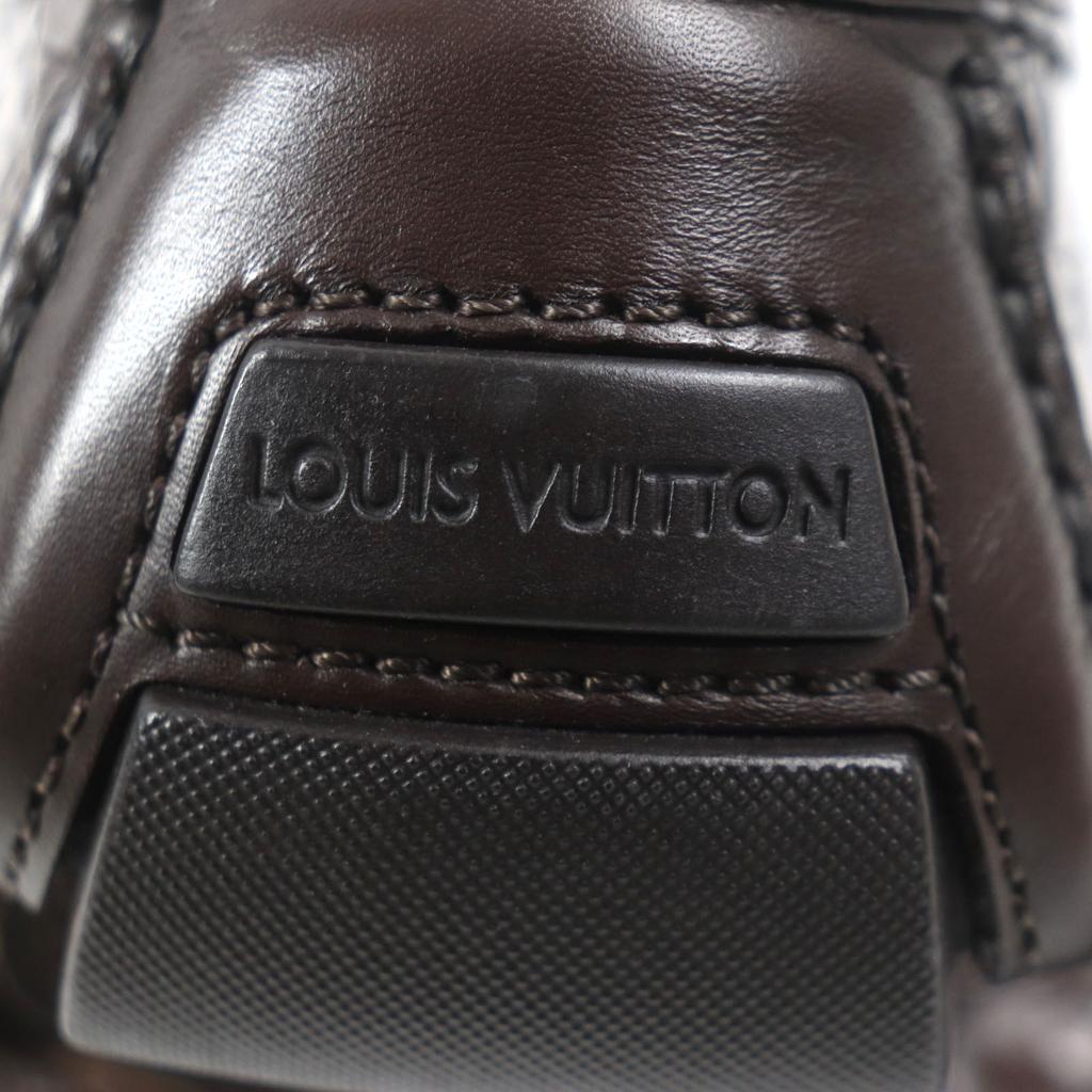 Pristine LOUIS VUITTON loafers Dark brown Crocodile mens 10 Used