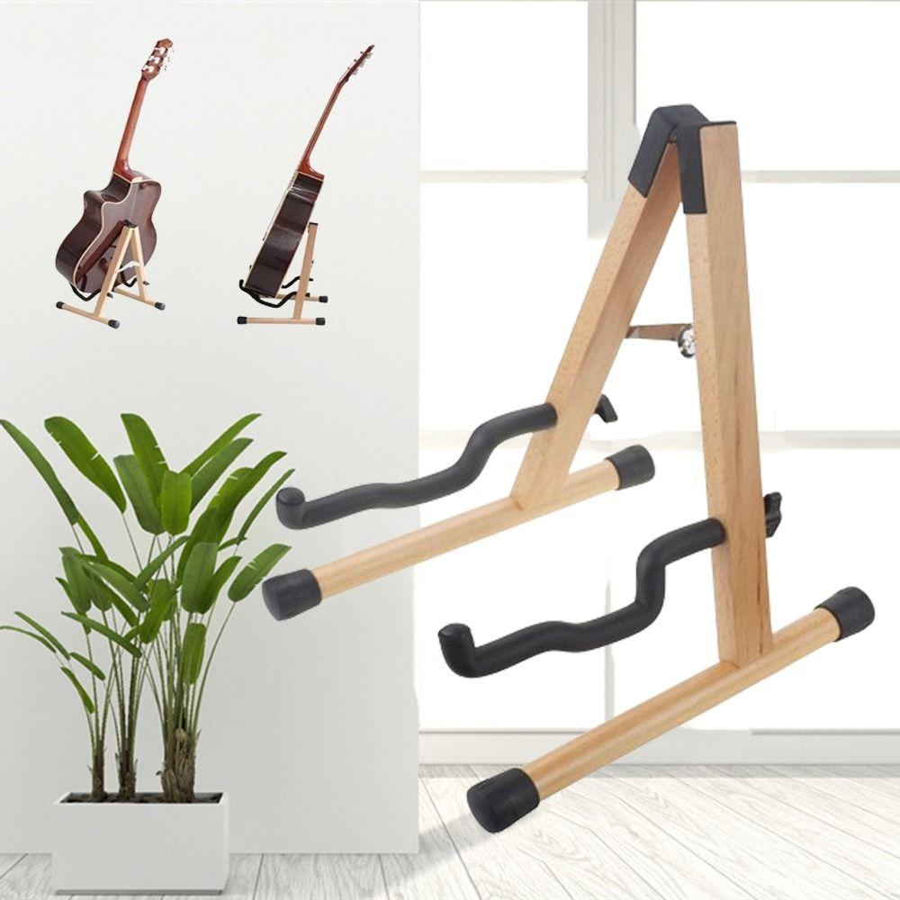 

Wood Violin Display Holder a-Frame Ukulele Floor Rack Professional Bass Bracket Home Shop