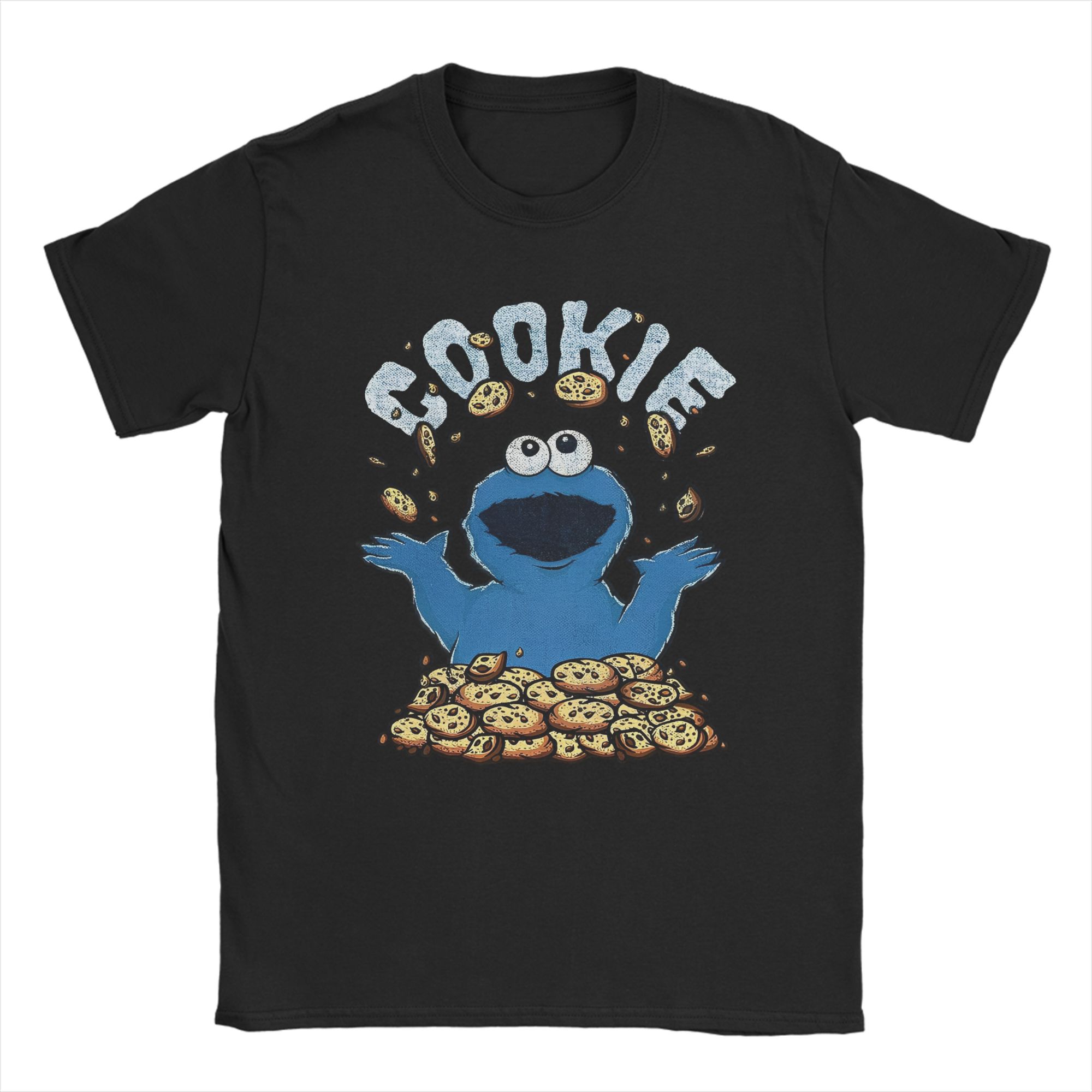 

Cookie Monster Sesames Streets T Shirt for Unisex Women Pure Cotton Vintage TShirts Round Neck Tee Shirt Short Sleeve Tops S