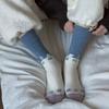 Female Autumn Winter Warm New Year Christmas Elk Color Contrast Wool Tube Pile Socks