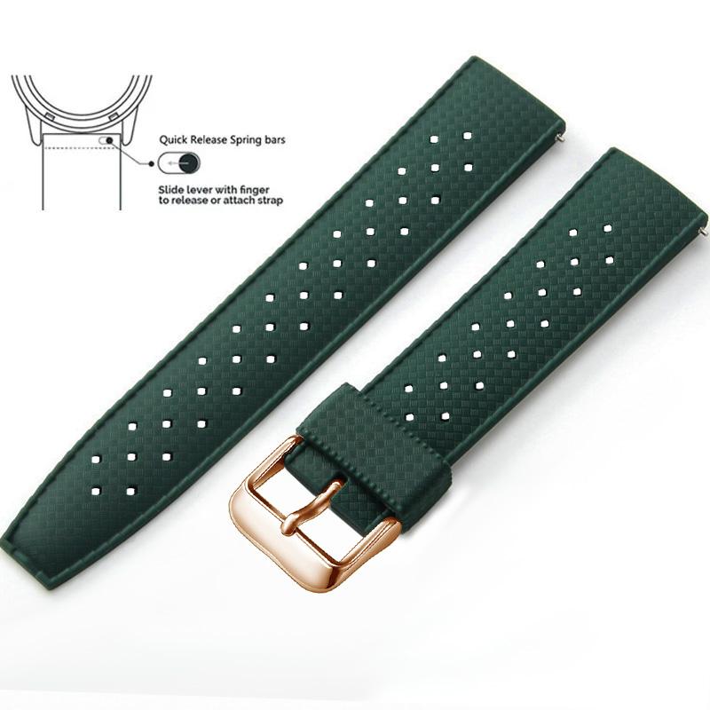 Tropical Silicone Watch Band Quick Release Watch Band 18mm 20mm 22mm Rubber Tropic Smart Watch Strap Waterpfroof Muti-Color