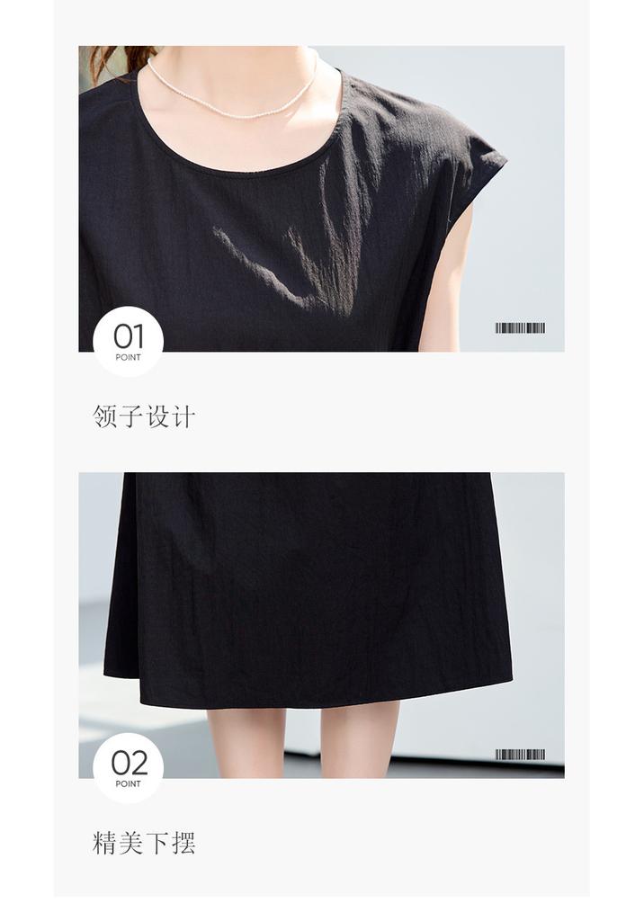 2026 Summer New Women's Waist Cinched Black Dress with Versatile Temperament, Slimming and High-end Women's Dress
