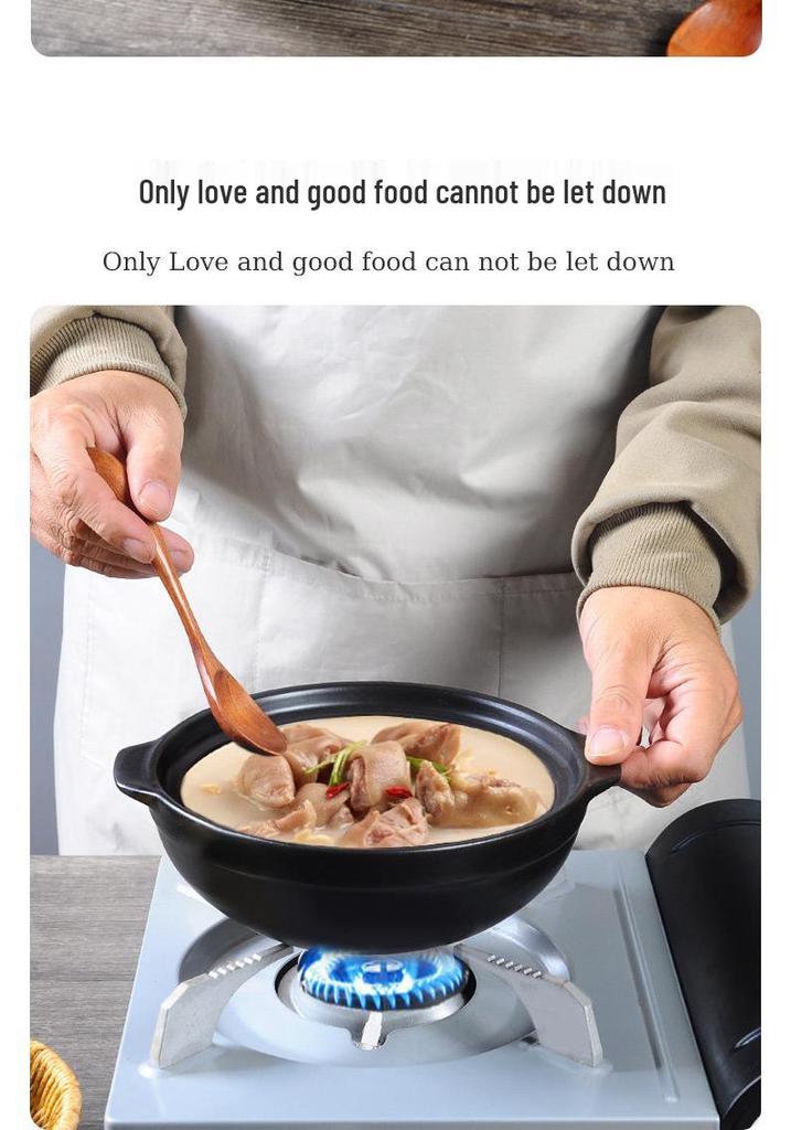 High-Temperature Resistant Clay Pot with Handle for Claypot Rice & Noodles - Durable, No Crack, Small Commercial Sand Pot