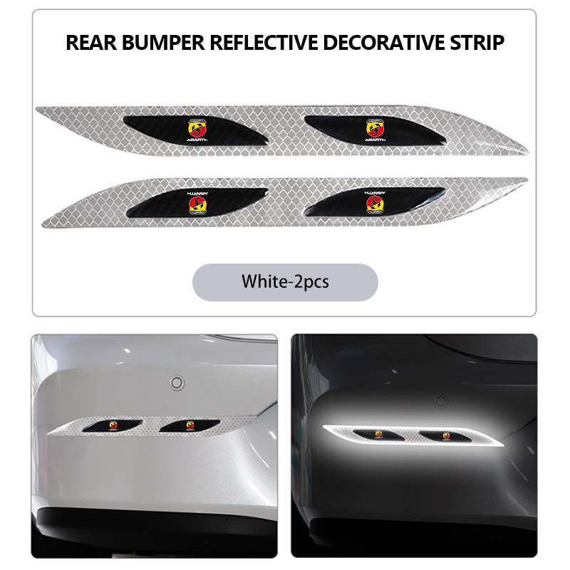 Car Bumper Reflective Sticker Safety Warning Strip Tape Secure For Abarth FIAT 500 FR Stilo Doblo Tipo Lancia Musa Grande