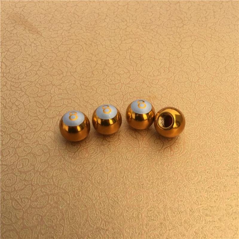 Black 8 Aluminum Alloy Valve Car Motorcycle Tire Air Nozzle Cap Personalized Valve Core Cap Tire Valve