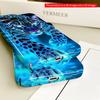 2DFlat Neon Blue Leopard Walking in Water All inclusive film hard phone case, compatible with iPhone 18 Pro Max 17 16 15 14 13 12 11