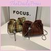 Classic Woolen Fabric Purse 2024 Spring Fashion Grid Pattern Shoulder Bag With Chain Strap