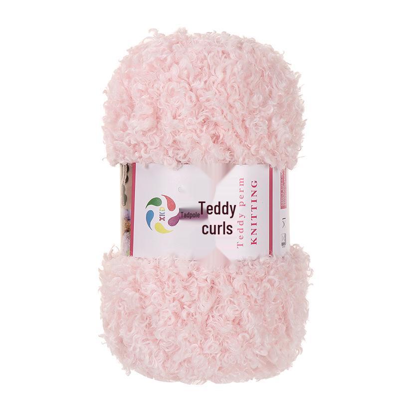 Curly Faux Fur Plush Yarn for DIY Hand-Knitting - Teddy, Doll Accessories, Scarf, Hat, Vest, Thick Coral Fleece