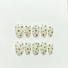 Handmade Cat Eye Short Square Oval Press On Nails With Bowknot Pearl Diamond Flower Star Decor Detachable Full Cover