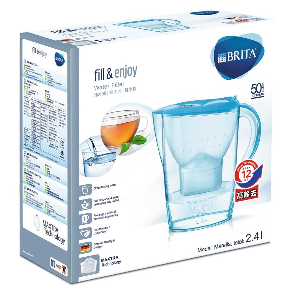 Brita 1.4L Marella Cool Orchid Blue Water Filter Jar with One Cartridge (Japan Specification, Official Japanese Product)