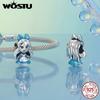 WOSTU 925 Silver Orignal Princess Charms Pendant Cartoon Girl Bead Fit Bracelet Necklace For Girl DIY Birthday Gift
