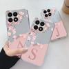 Fashion Pink Flowers Case For Honor X6 X6S 6.5" Back Cover Initial Letter Transparent Soft TPU Fundas For HonorX6 X 6S Coque