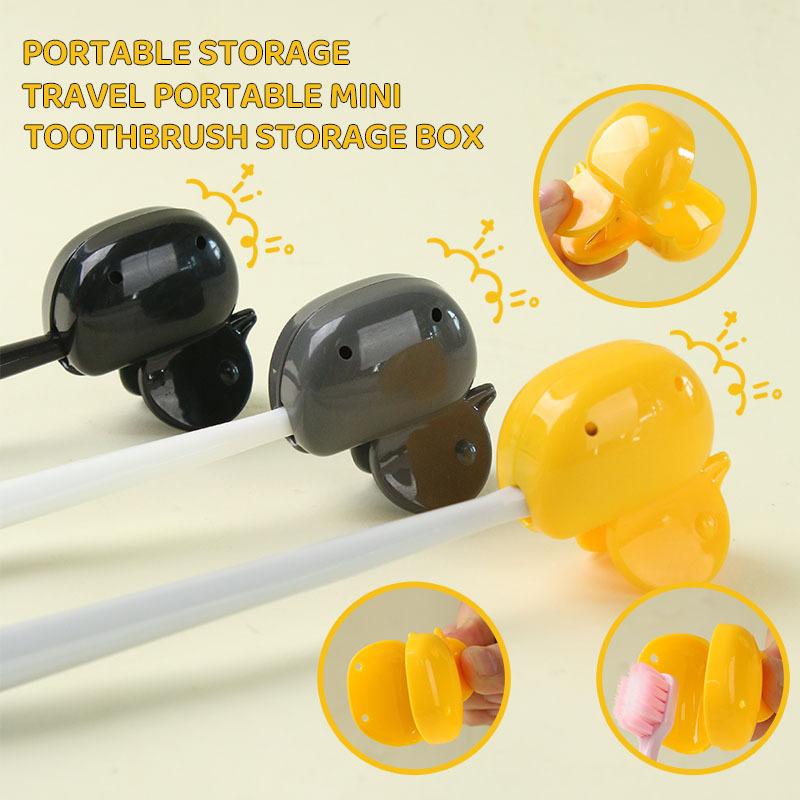 3Pcs Reusable Plastic Duck Toothbrush Clip, Travel Toothbrush Protector, Portable Toothbrush Storage Box, Holiday Gift