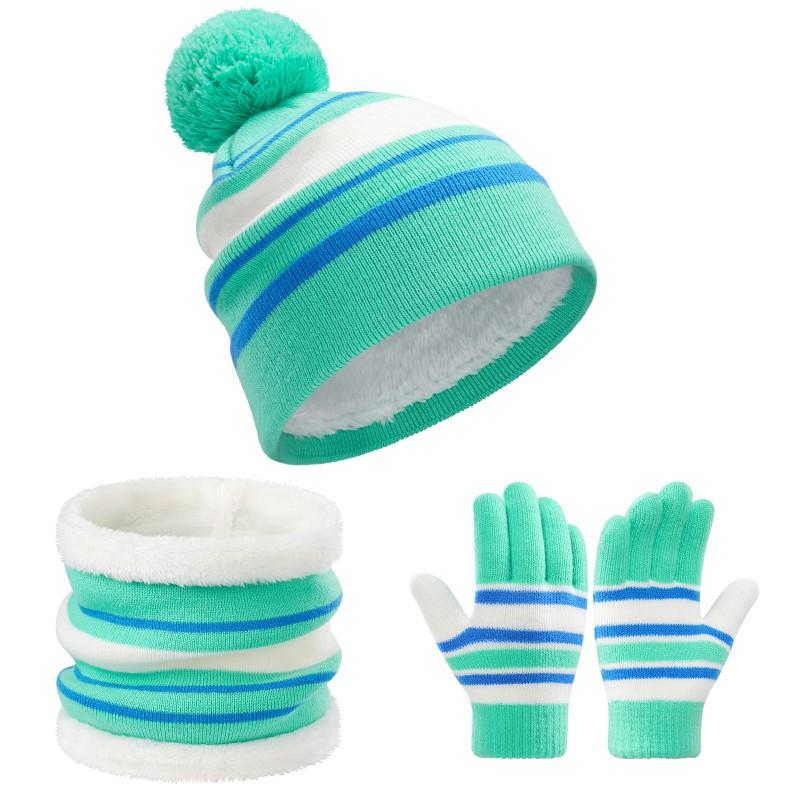 Kids Winter Warm 3-Piece Set: Knit Hat Scarf Gloves Boys Girls - Acrylic Sweet Style Letter Print