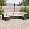 VidaXL Garden Lounge Set 8 Pcs with Cushions Black Wicker, Outdoor Sofa Set, Corner Sofa Set 3325332