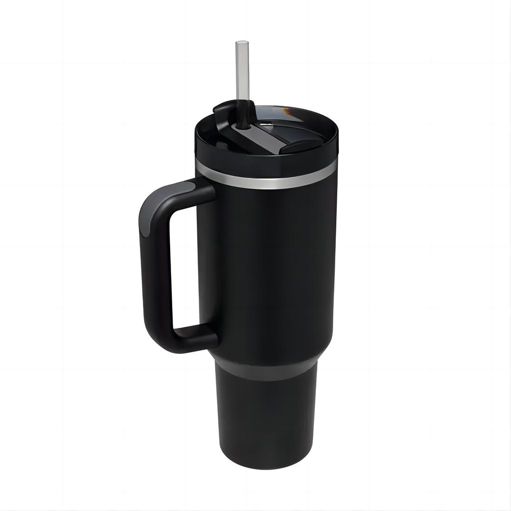 Stainless Steel Insulated Water Bottle Thermal Coffee Car Cup Cold Mugs Vacuum Flask with Handle Straw for Sport