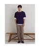 Binpolmen [Essential] Pique Collared Short Sleeve T-Shirt Purple