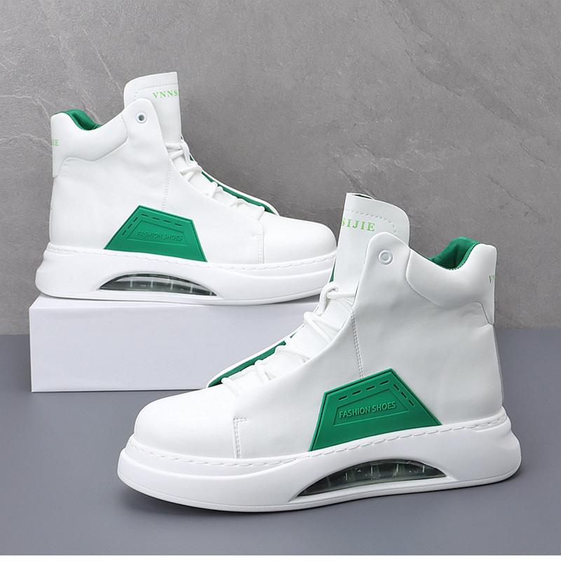 Fashion New Men's High Tops Thick Bottom Lace Up Air Cushion Shoes Male Causal Flats Moccasins Sports Walking Sneakers Zapatos Hombre