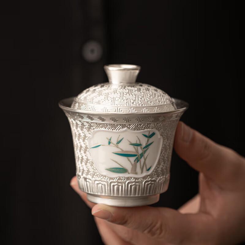 Su's Ceramic Gilded Bamboo Gaiwan