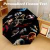 8‑Rib Automatic Umbrella, Horror Movies Design Foldable Umbrella for Sun Rain Protection Travel
