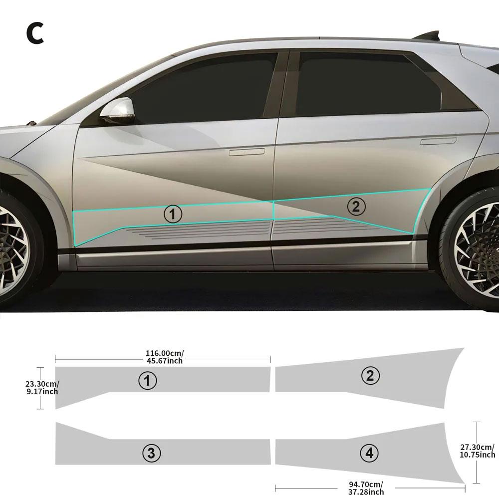 For Hyundai IONIQ 5   Accessories Pre-cut Car Headlight Paint Protection Film Rearview Mirror PPF Clear Decal Sticker